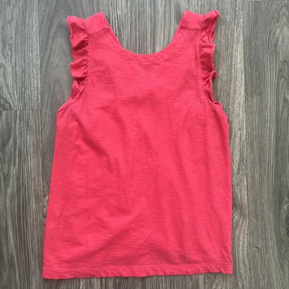 Loft Flutter Sleeve Cross Back Classic Cotton Top Pink Size Small - Picture 1 of 5